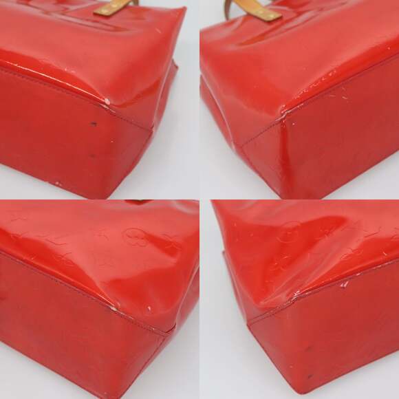 LOUIS VUITTON Monogram Vernis Reade PM Hand Bag Red Rouge M91088 - Picture 10 of 12